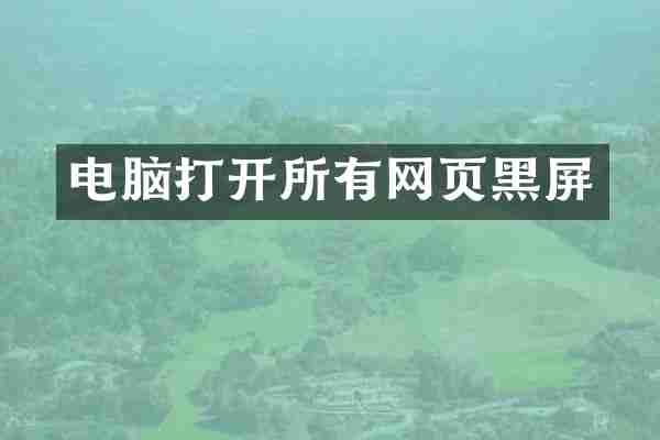 电脑打开所有网页黑屏