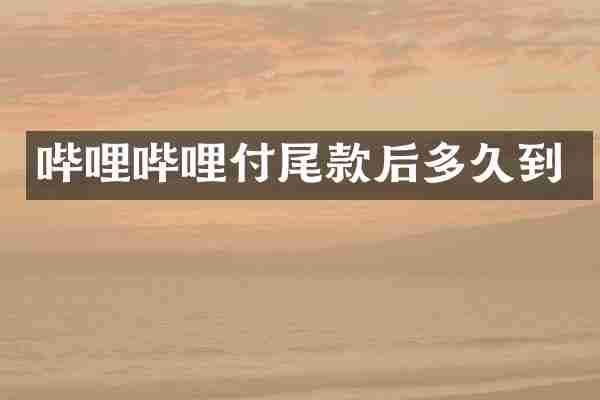 哔哩哔哩付尾款后多久到