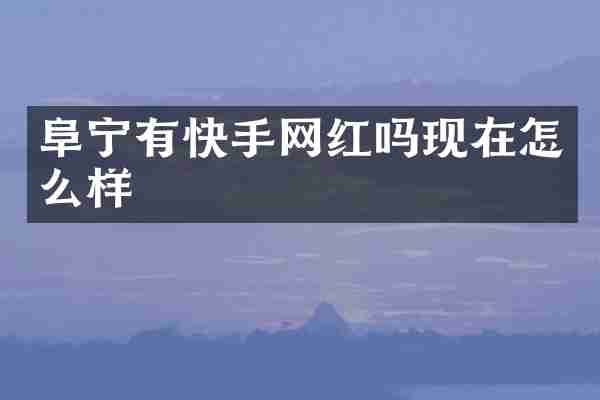 阜宁有快手网红吗现在怎么样