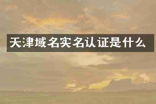 天津域名实名认证是什么