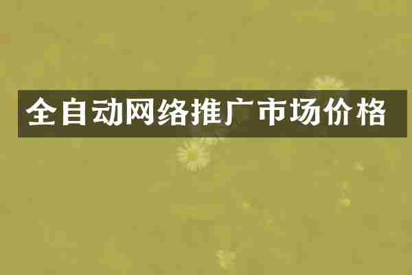 全自动网络推广市场价格
