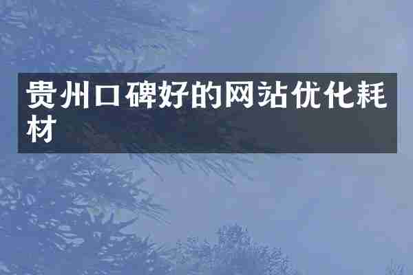 贵州口碑好的网站优化耗材