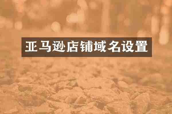 亚马逊店铺域名设置