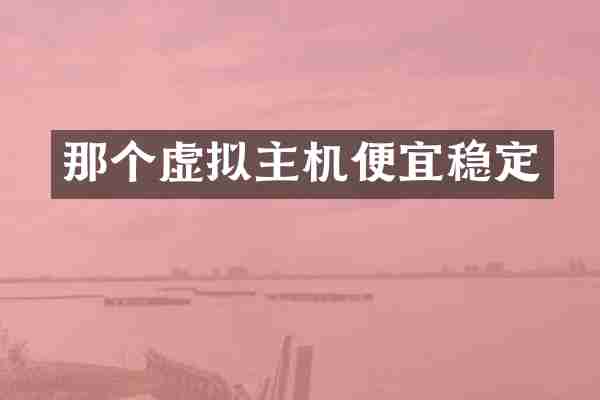 那个虚拟主机便宜稳定