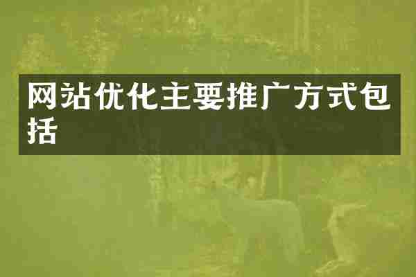 网站优化主要推广方式包括