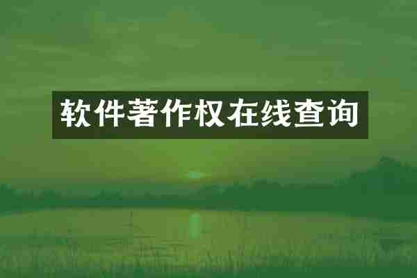 软件著作权在线查询