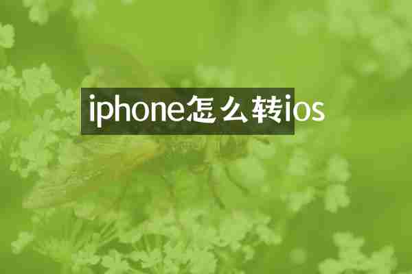 iphone怎么转ios