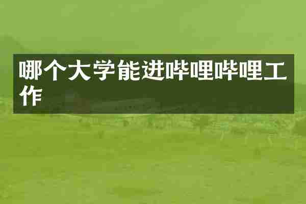 哪个大学能进哔哩哔哩工作