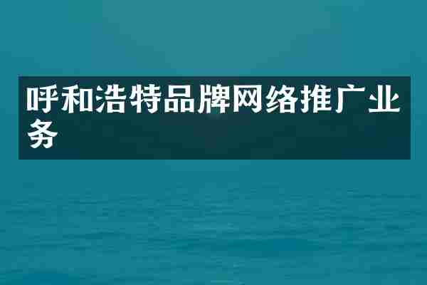 呼和浩特品牌网络推广业务
