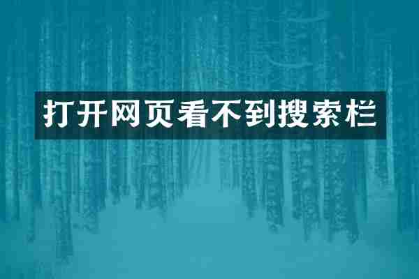 打开网页看不到搜索栏