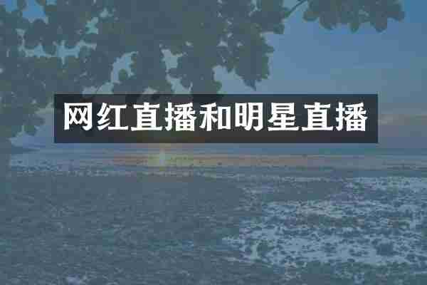 网红直播和明星直播