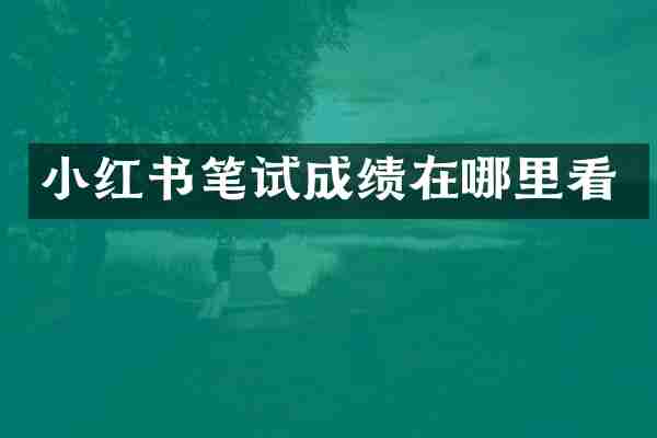 小红书笔试成绩在哪里看