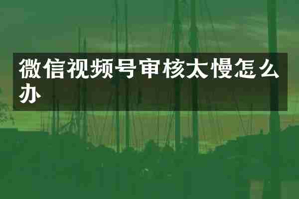 微信视频号审核太慢怎么办