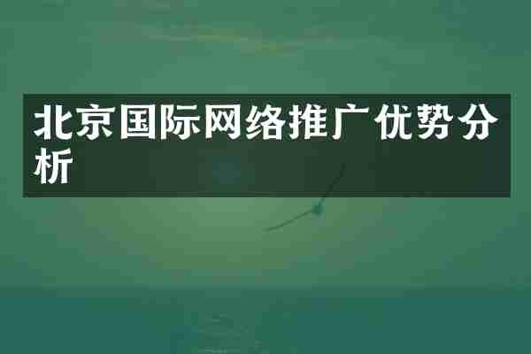 北京国际网络推广优势分析