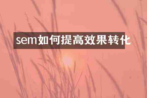 sem如何提高效果转化
