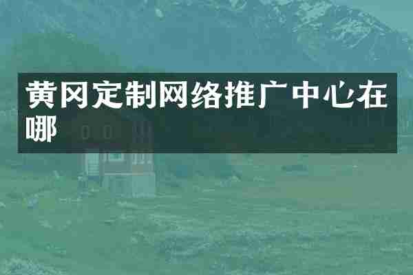 黄冈定制网络推广中心在哪