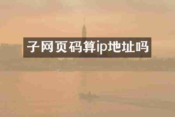 子网页码算ip地址吗