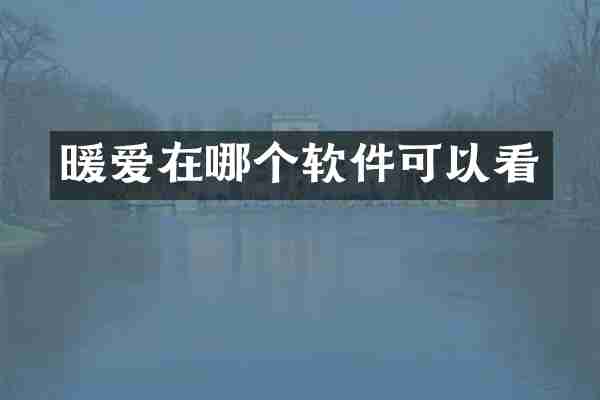 暖爱在哪个软件可以看