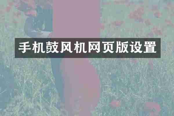 手机鼓风机网页版设置