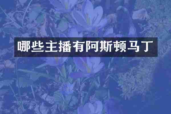 哪些主播有阿斯顿马丁