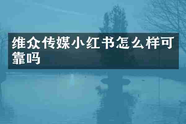 维众传媒小红书怎么样可靠吗