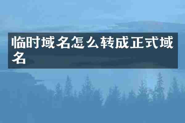 临时域名怎么转成正式域名