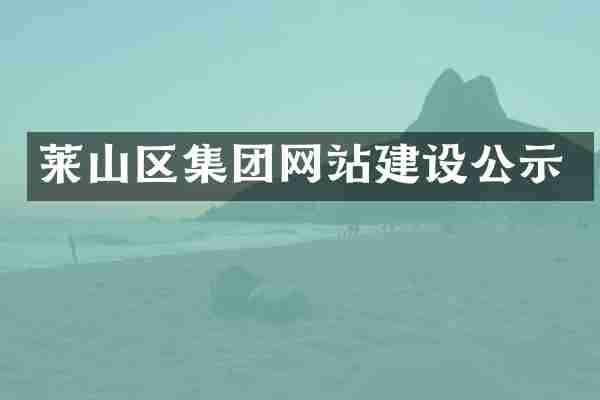 莱山区集团网站建设公示