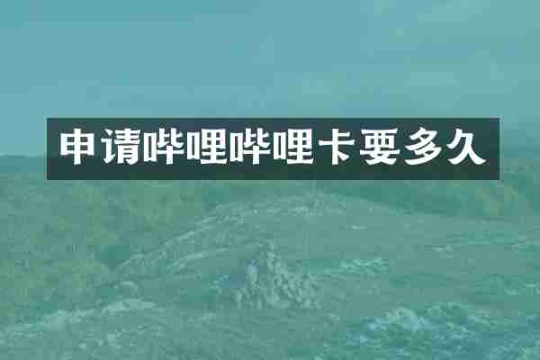 申请哔哩哔哩卡要多久