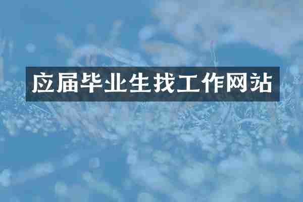 应届毕业生找工作网站