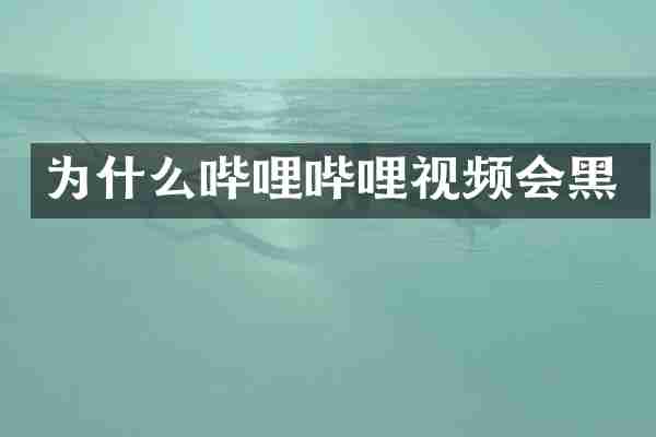 为什么哔哩哔哩视频会黑