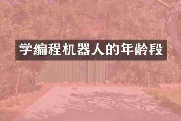 学编程机器人的年龄段