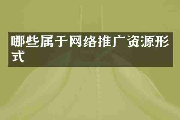 哪些属于网络推广资源形式