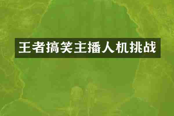 王者搞笑主播人机挑战