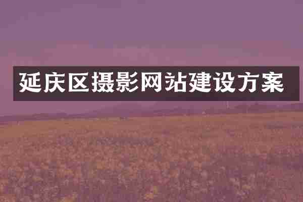延庆区摄影网站建设方案