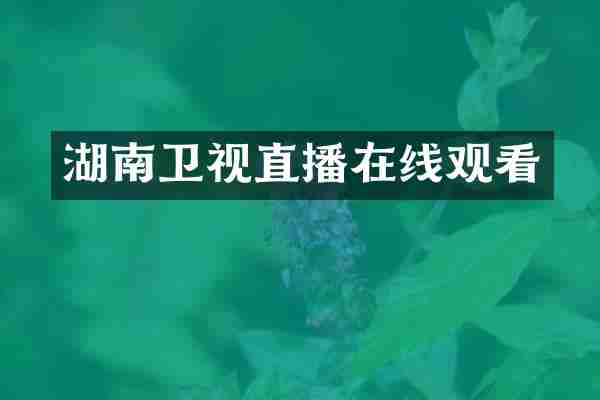 湖南卫视直播在线观看