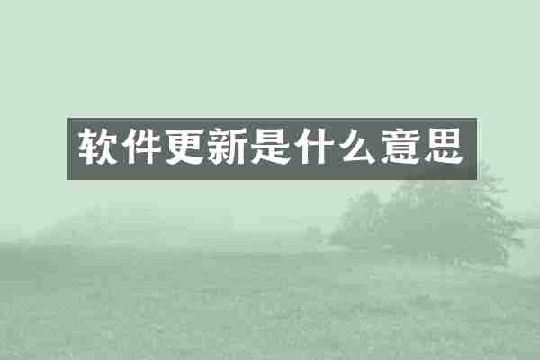 软件更新是什么意思