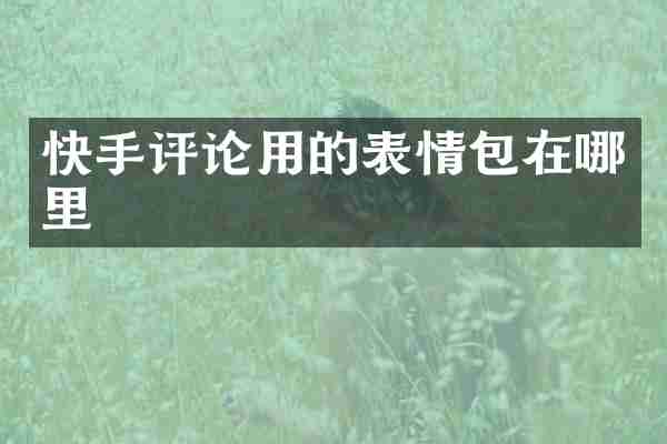 快手评论用的表情包在哪里