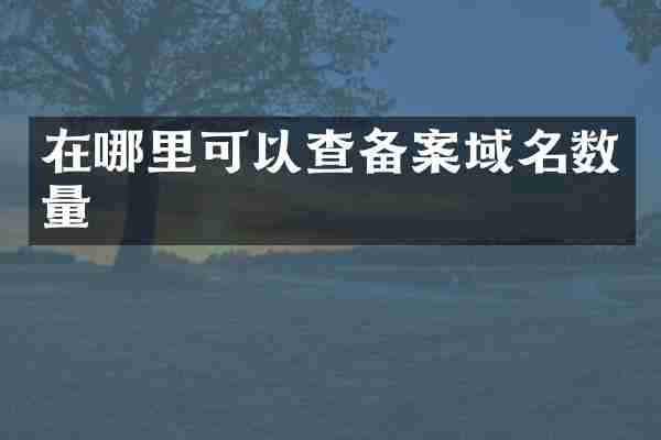 在哪里可以查备案域名数量
