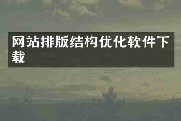 网站排版结构优化软件下载