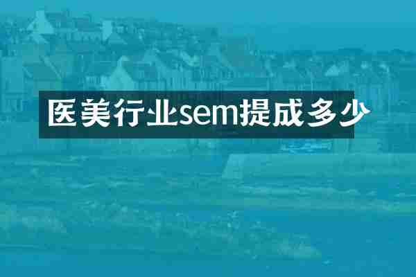 医美行业sem提成多少