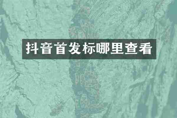 抖音首发标哪里查看