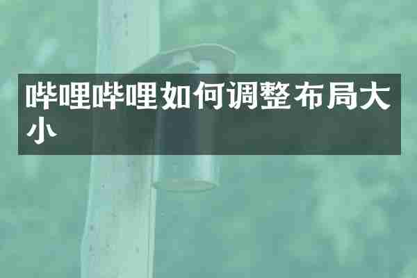 哔哩哔哩如何调整布局大小