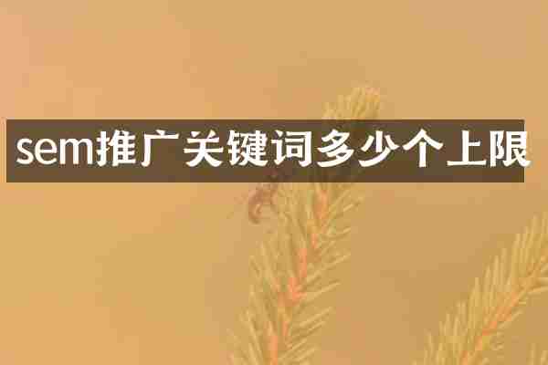 sem推广关键词多少个上限