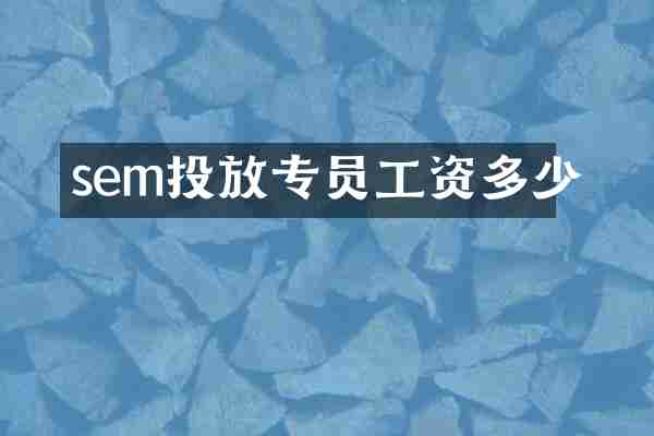 sem投放专员工资多少
