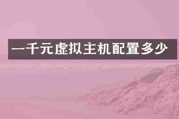 一千元虚拟主机配置多少