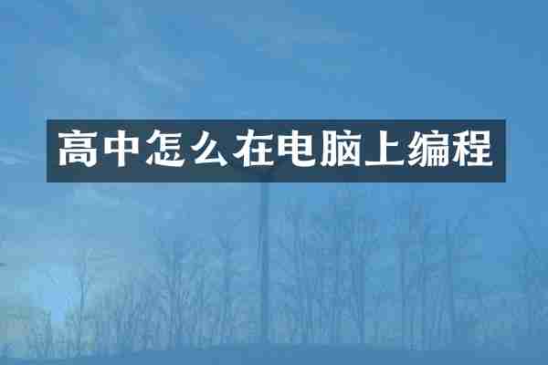 高中怎么在电脑上编程