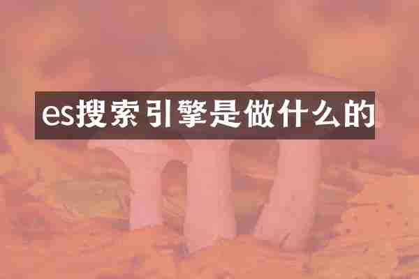 es搜索引擎是做什么的