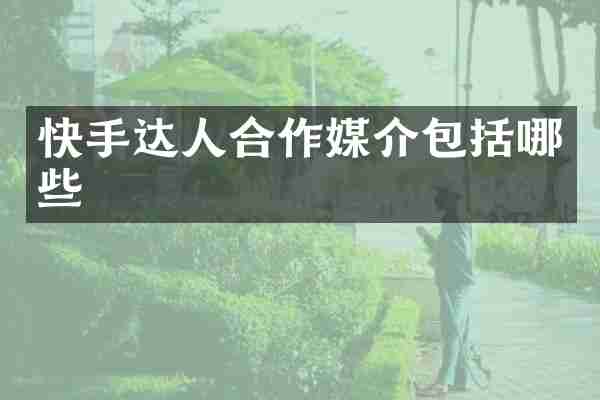 快手达人合作媒介包括哪些