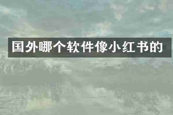 国外哪个软件像小红书的