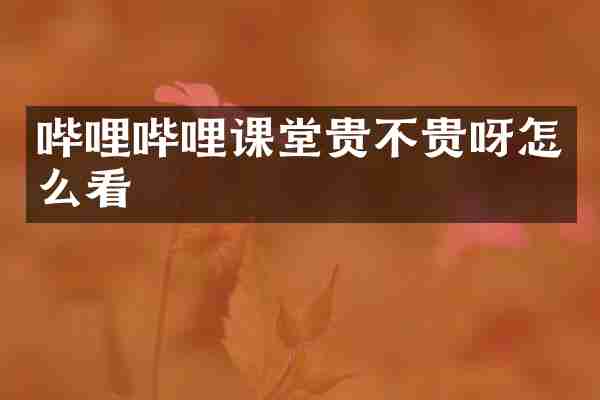 哔哩哔哩课堂贵不贵呀怎么看